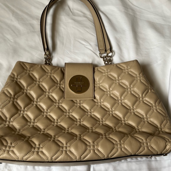 Kate Spade beige double handle handbag